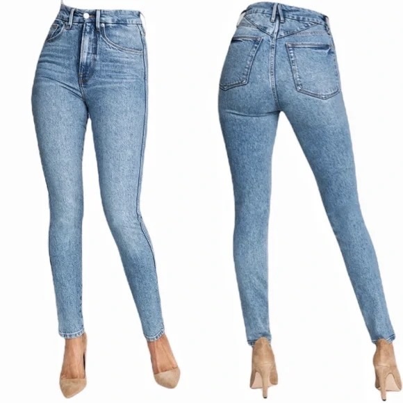 Good American Good Curve Skinny Deco Yoke Jeans Retro Vibes Khloe Kardas… - Picture 1 of 12